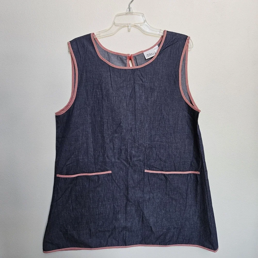 Women's Vermont Country Store Large Open Tie Back Lagenlook Apron Cottagecore